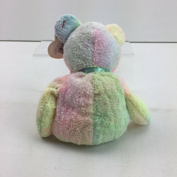TY Groovy Beanie Baby Rainbow Tie Dye Bear Soft Bean Bag Toy Collectible Retired - Picture 3 of 8